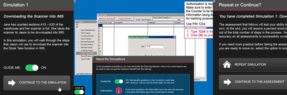 Featured software simulation